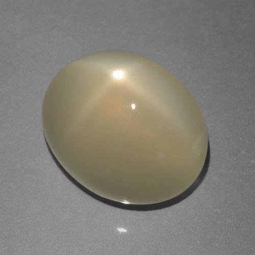 7.15캐럿 천연 라이트 웜 브라운 스타 문스톤, 타원형 컷, 투명한