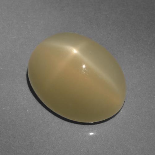 6.64캐럿 천연 라이트 또띠아 브라운 스타 문스톤, 타원형 컷, 12.6×9.7 mm, 투명한