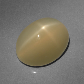 6.64캐럿 천연 라이트 또띠아 브라운 스타 문스톤, 타원형 컷, 12.6×9.7 mm, 투명한