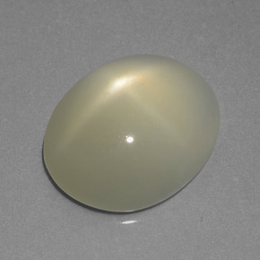 4.49캐럿 천연 크림 스타 문스톤, 타원형 컷, 12.3×10 mm, 투명한