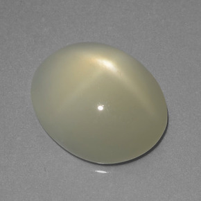 4.49캐럿 천연 크림 스타 문스톤, 타원형 컷, 12.3×10 mm, 투명한