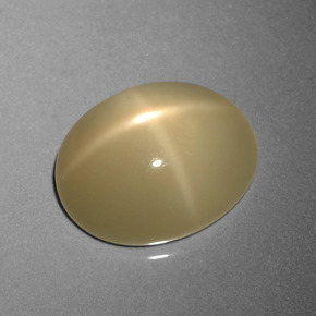 8.95캐럿 천연 라이트 커피 브라운 스타 문스톤, 타원형 컷, 투명한