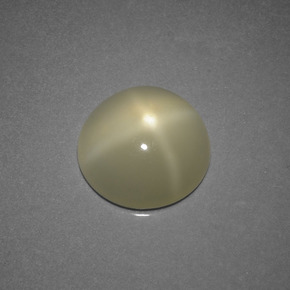 3.68캐럿 천연 크림 스타 문스톤, 라운드 컷, 10.81 mm, 투명한