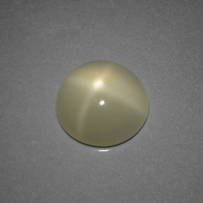 3.68캐럿 천연 크림 스타 문스톤, 라운드 컷, 10.81 mm, 투명한