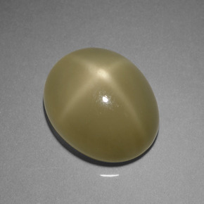 7.29캐럿 천연 그린 스타 문스톤, 타원형 컷, 13×11 mm, 투명한