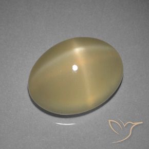 7.29캐럿 천연 라이트 웜 브라운 스타 문스톤, 타원형 컷, 투명한