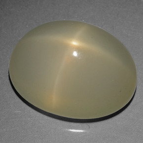 23.15캐럿 천연 크림 스타 문스톤, 타원형 컷, 20.2×15.2 mm, 투명한