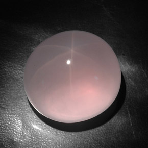 147.25캐럿 천연 미디엄 핑크 스타 로즈 쿼츠, 투명한, 30.4×28 mm, 투명/반투명