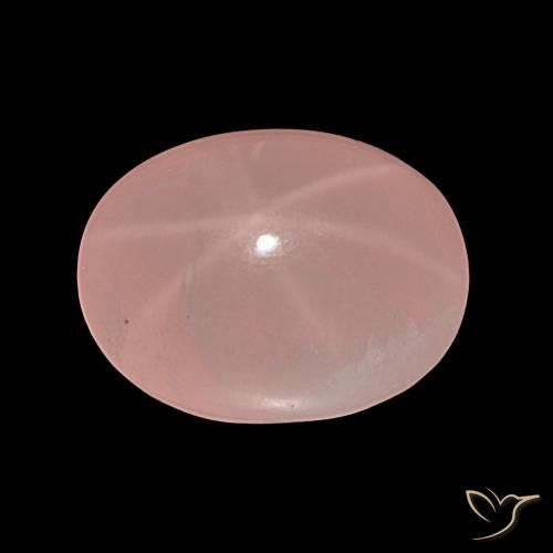 36.81ct 로즈 핑크 스타 로즈 쿼츠, 타원형, 투명한