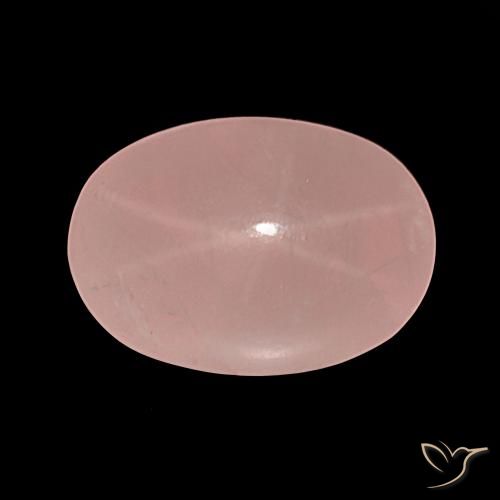 38.81ct 로즈 핑크 스타 로즈 쿼츠, 타원형, 투명한