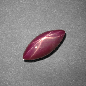 2.37캐럿 천연 보랏빛 레드 스타 루비, 마퀴즈, 11.6×4.8 mm, 불투명체