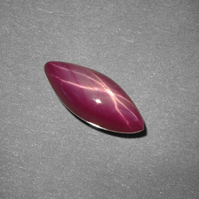 2.37캐럿 천연 보랏빛 레드 스타 루비, 마퀴즈, 11.6×4.8 mm, 불투명체