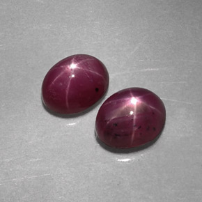 캐럿 천연 보랏빛 레드 스타 루비 보석, 타원형 컷, 5.9×4.7 mm, 불투명체