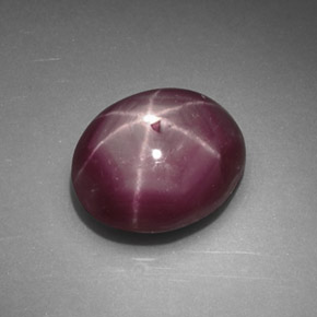 4.12캐럿 천연 보랏빛 레드 스타 루비, 타원형 컷, 10×8.1 mm, 불투명체
