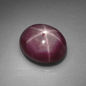 4.12캐럿 천연 보랏빛 레드 스타 루비, 타원형 컷, 10×8.1 mm, 불투명체