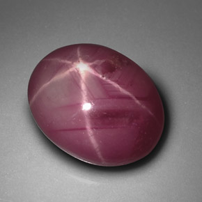 4.09캐럿 천연 보랏빛 레드 스타 루비, 타원형 컷, 9.8×8.1 mm, 불투명체
