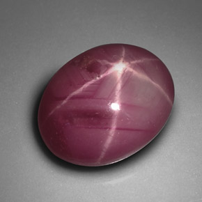 4.09캐럿 천연 보랏빛 레드 스타 루비, 타원형 컷, 9.8×8.1 mm, 불투명체