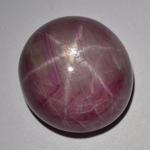 33.48캐럿 천연 붉은빛 퍼플 스타 루비, 타원형 컷, 17.8×17 mm, 불투명체
