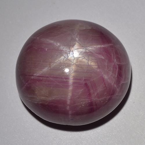 33.48캐럿 천연 붉은빛 퍼플 스타 루비, 타원형 컷, 17.8×17 mm, 불투명체