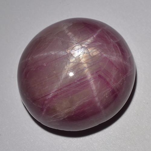 33.48캐럿 천연 붉은빛 퍼플 스타 루비, 타원형 컷, 17.8×17 mm, 불투명체