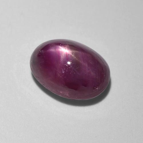 0.83캐럿 천연 핑크빛 레드 스타 루비, 타원형 컷, 5.9×4.3 mm, 투명한