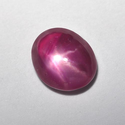 0.64캐럿 천연 핑크빛 레드 스타 루비, 타원형 컷, 5.7×4.6 mm, 투명한