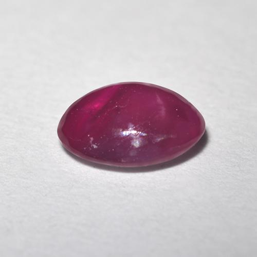 0.64캐럿 천연 핑크빛 레드 스타 루비, 타원형 컷, 5.7×4.6 mm, 투명한