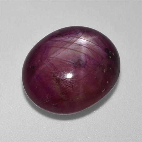 13.24캐럿 천연 다크 레드 스타 루비, 타원형 컷, 14.4×12.4 mm, 불투명체