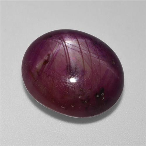 13.24캐럿 천연 다크 레드 스타 루비, 타원형 컷, 14.4×12.4 mm, 불투명체