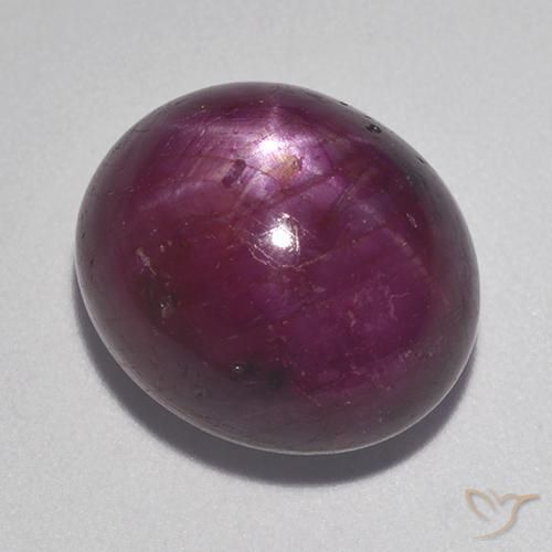 13.37ct 자연스러운 라즈베리 레드 스타루비, 타원형, 불투명체