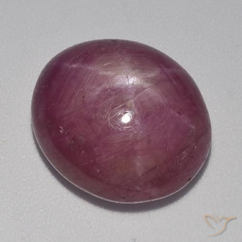 12.36ct 자연스러운 적자색 스타루비, 타원형, 불투명체