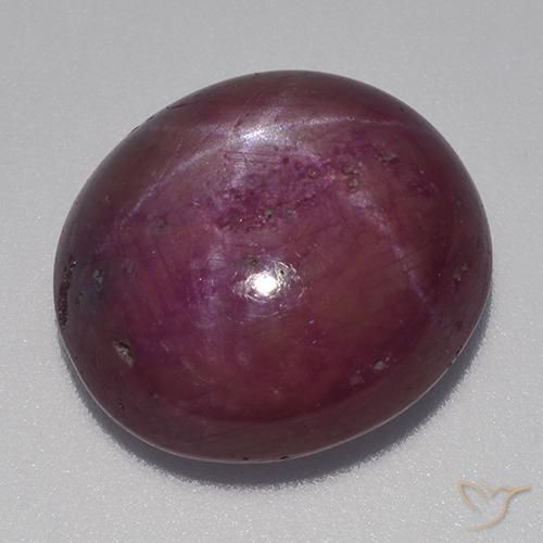14.94ct 자연스러운 미디엄 다크 퍼플 스타루비, 타원형, 불투명체