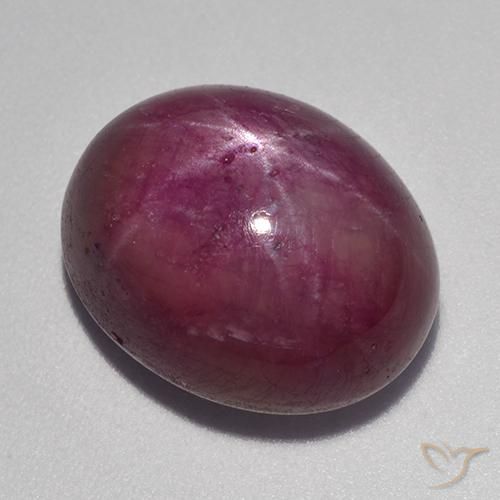 17.79ct 자연스러운 분홍빛이 도는 보라색 스타루비, 타원형, 불투명체