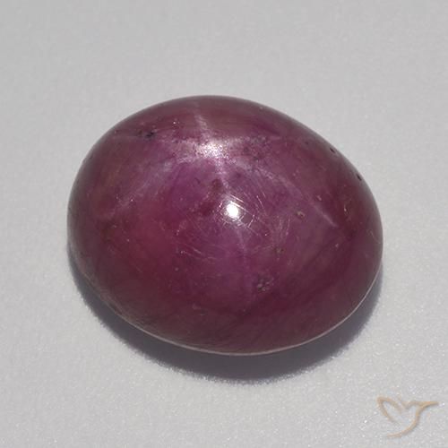 9.58ct 자연스러운 적자색 스타루비, 타원형, 불투명체