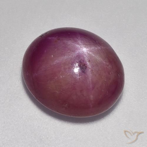 9.23ct 자연스러운 적자색 스타루비, 타원형, 불투명체