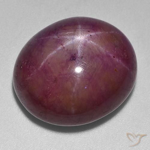 35.80ct 자연스러운 적자색 스타루비, 타원형, 불투명체