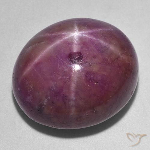 36.24ct 자연스러운 적자색 스타루비, 타원형, 불투명체
