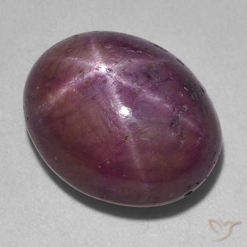 18.38ct 자연스러운 미디엄 다크 퍼플 스타루비, 타원형, 불투명체