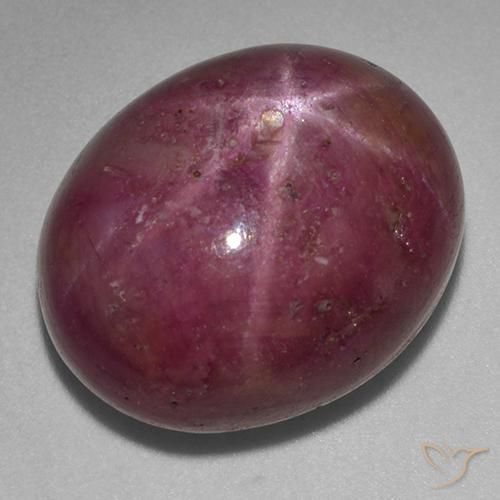 25.89ct 자연스러운 플럼 퍼플 스타루비, 타원형, 불투명체