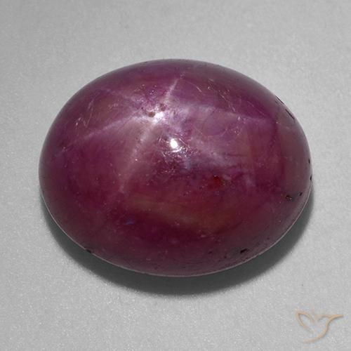15.62ct 자연스러운 분홍빛이 도는 보라색 스타루비, 타원형, 불투명체