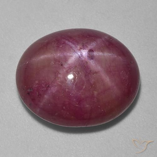 11.99ct 자연스러운 미디엄 퍼플 스타루비, 타원형, 불투명체