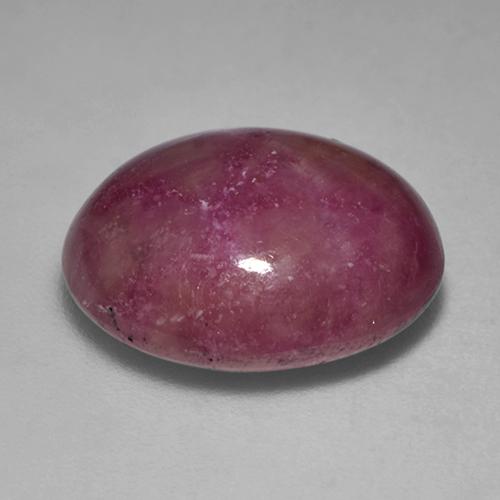 10.07캐럿 천연 붉은빛 퍼플 스타 루비, 타원형 컷, 13.7×11.3 mm, 불투명체