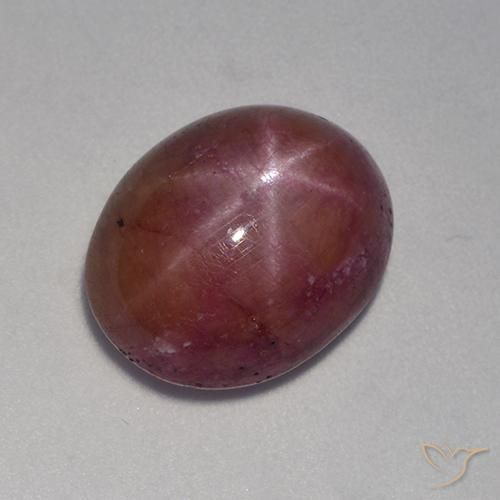 11.48ct 자연스러운 적자색 스타루비, 타원형, 불투명체