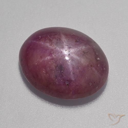 6.46ct 자연스러운 퍼플-레드 스타루비, 타원형, 불투명체
