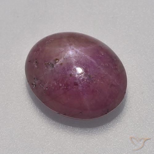 6.06ct 자연스러운 미디엄 레드 스타루비, 타원형, 불투명체