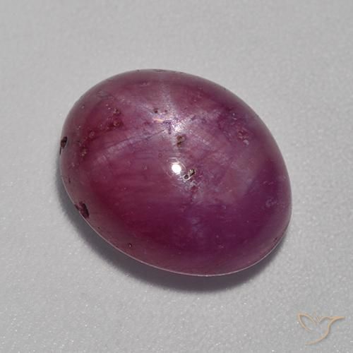 8.53ct 자연스러운 미디엄 다크 퍼플 스타루비, 타원형, 불투명체