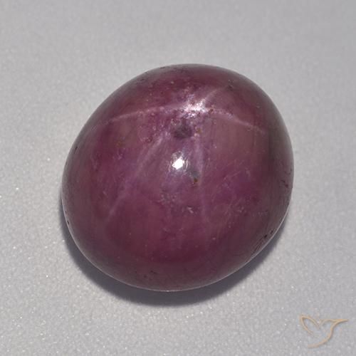10.98ct 자연스러운 플럼 퍼플 스타루비, 타원형, 불투명체
