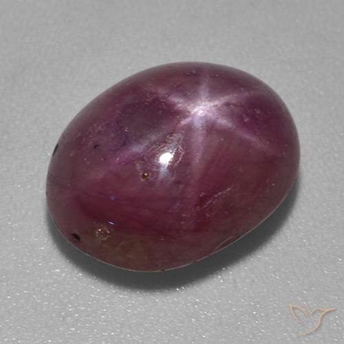 7.59ct 자연스러운 미디엄 다크 퍼플 스타루비, 타원형, 불투명체