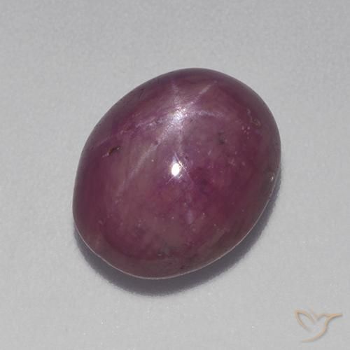 6.10ct 자연스러운 적자색 스타루비, 타원형, 불투명체