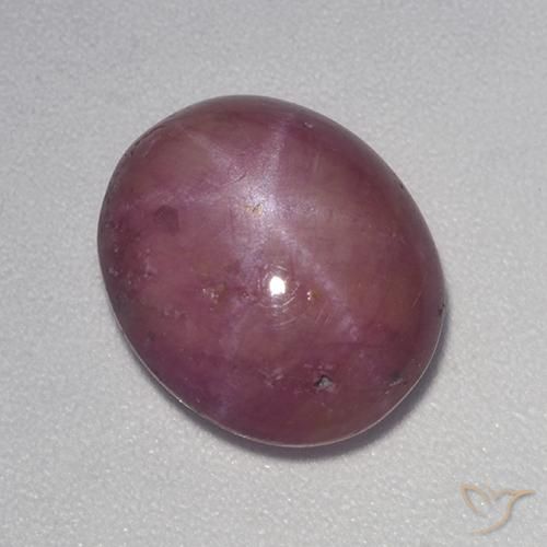 7.28ct 자연스러운 적자색 스타루비, 타원형, 불투명체